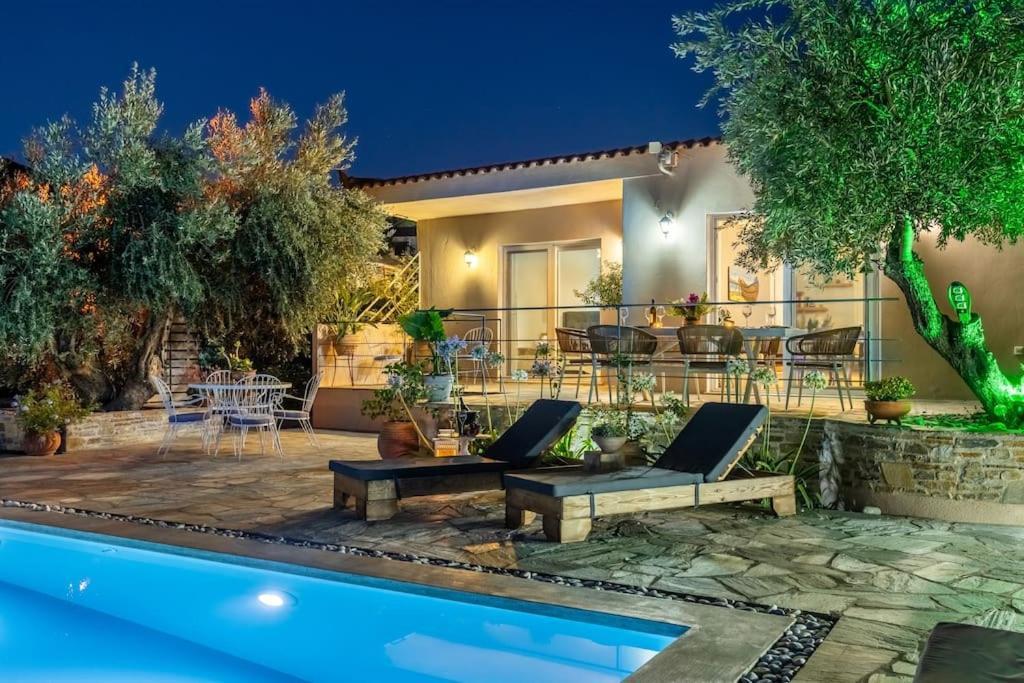 Skopelos Blue Heaven Pool Villa In Olive Grove Exteriér fotografie