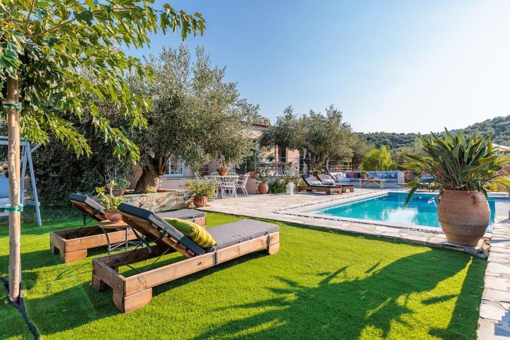Skopelos Blue Heaven Pool Villa In Olive Grove Exteriér fotografie